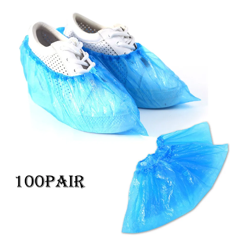 100-1000PCS Disposable Plastic Outdoor Rainy Day Carpet Cleaning Shoe Cover Blue 