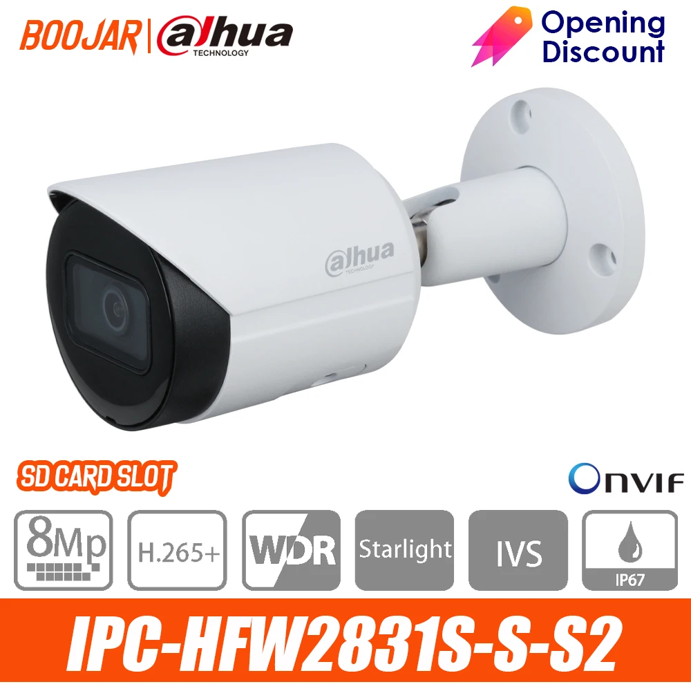 Ip камера dahua IPC HFW2831S S S2 8MP Lite IR с фиксированным фокусным расстоянием|Камеры
