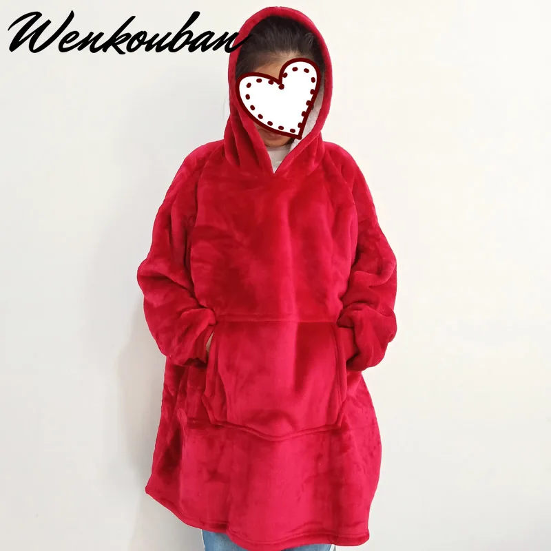  Women Hoodies Sweatshirts Plush Hoodies Warm Sweatshirt winter Hooded Coats Soft Bathrobe Fleece Bl