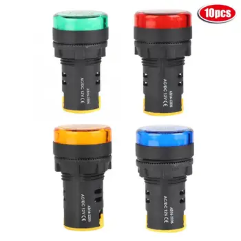 

10Pcs LED Power Indicator Light Semiconductor Energy-Saving Lamp AD16-22D/S