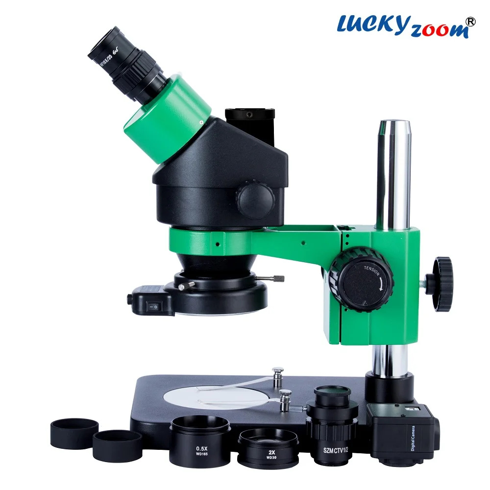 Lucky Zoom Brand New Professional Simul Focal Trinocular Stereo Microscope 2021 Black Green Binocular Trinocular Microscope Soldering Microscopio Lucky Zoom Brand New Professional Simul Focal Trinocular Stereo Microscope 2021 Black Green Binocular Trinocular Microscope Soldering Microscopio