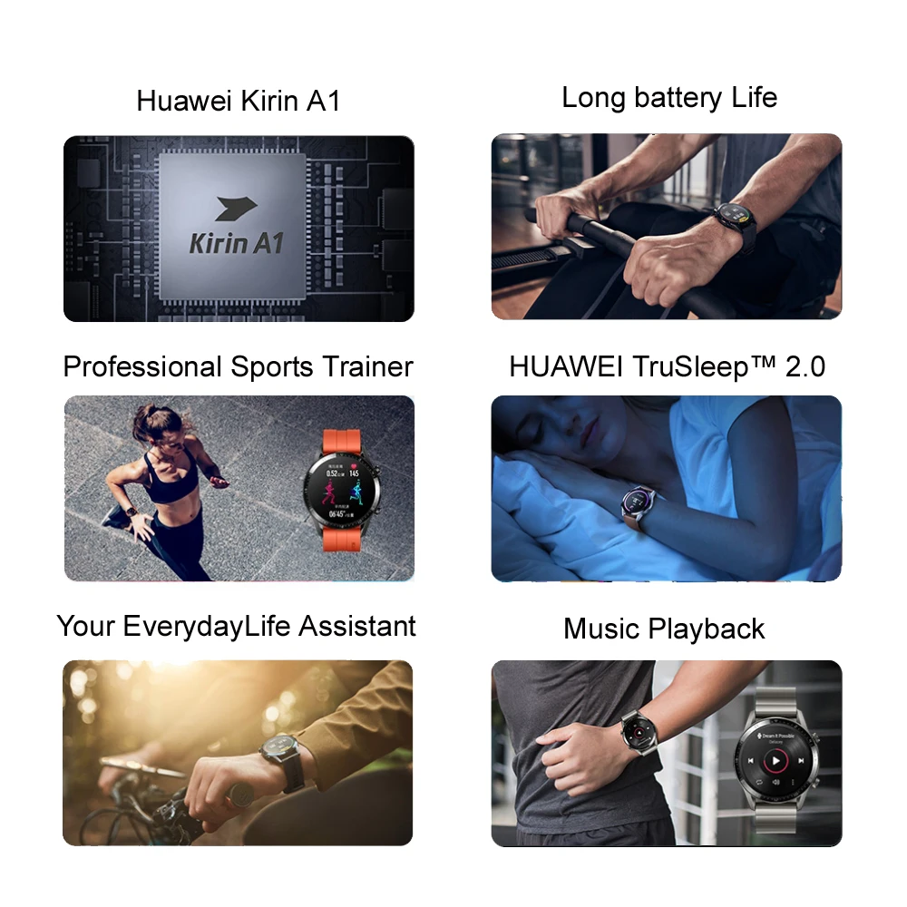 Новинка 5,1, смарт-часы huawei GT 2, Bluetooth, умные часы, 14 дней, время работы от батареи, телефонный звонок, частота сердечных сокращений, для телефона Android iOS