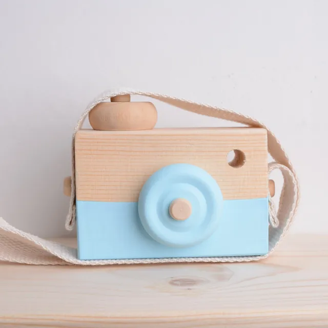 DIY Wooden Toy Camera Baby Kids Hanging Camera Pendant Developing Montessori Learning Educational Toy for Children Birthday Toy 3