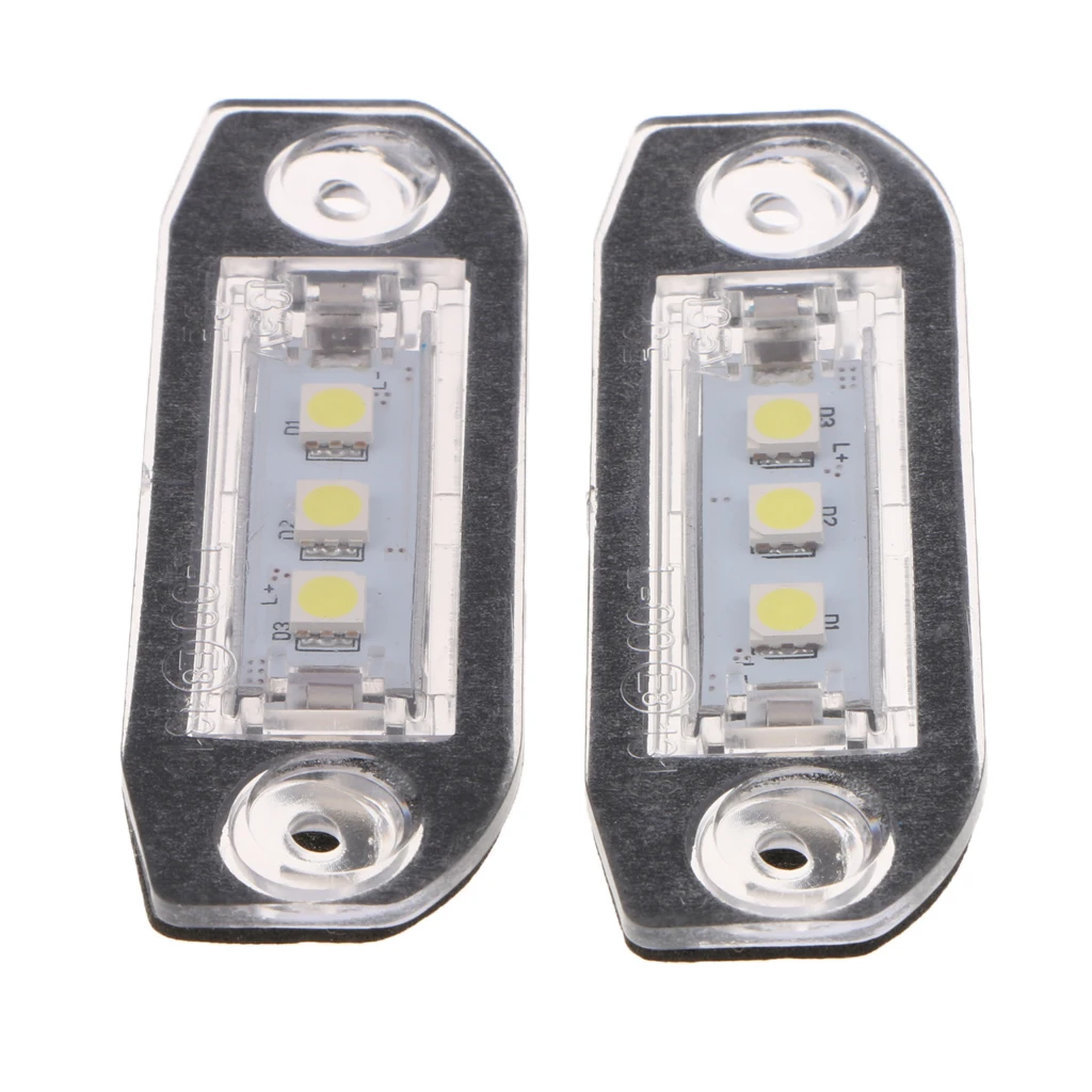 Pair LED License Plate Number Light White For Volvo S80 Xc90 S40 v60 S60 C70