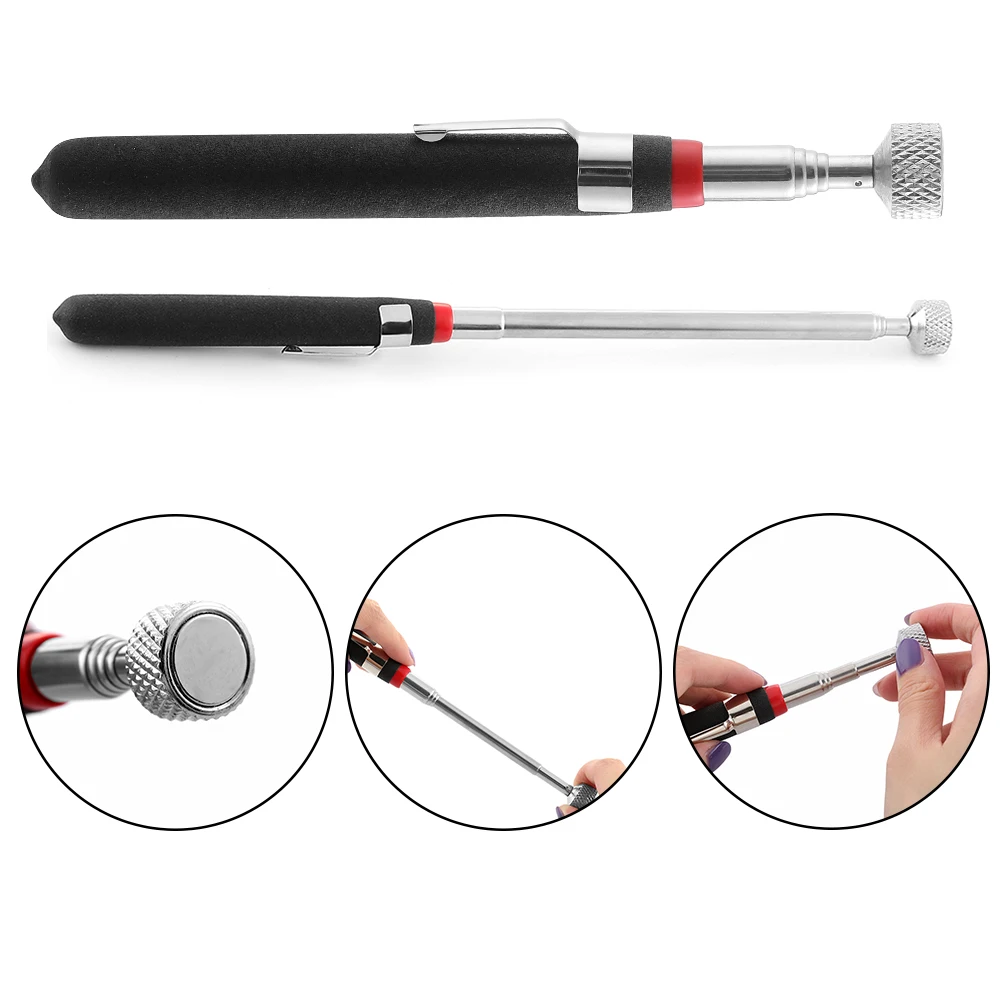 Telescopic Magnetic LED Light Pen Pick Up Bolt Magnet Extendable Tool L3C3 Z1G2