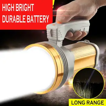 

200W Super Bright Flashlight Searchlight USB Rechargeable Portable Outdoor Emergency Light Work Light Fishing Light