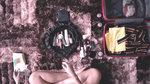 Travel Lace Up Cosmetic Bag | Travel Makeup Bag