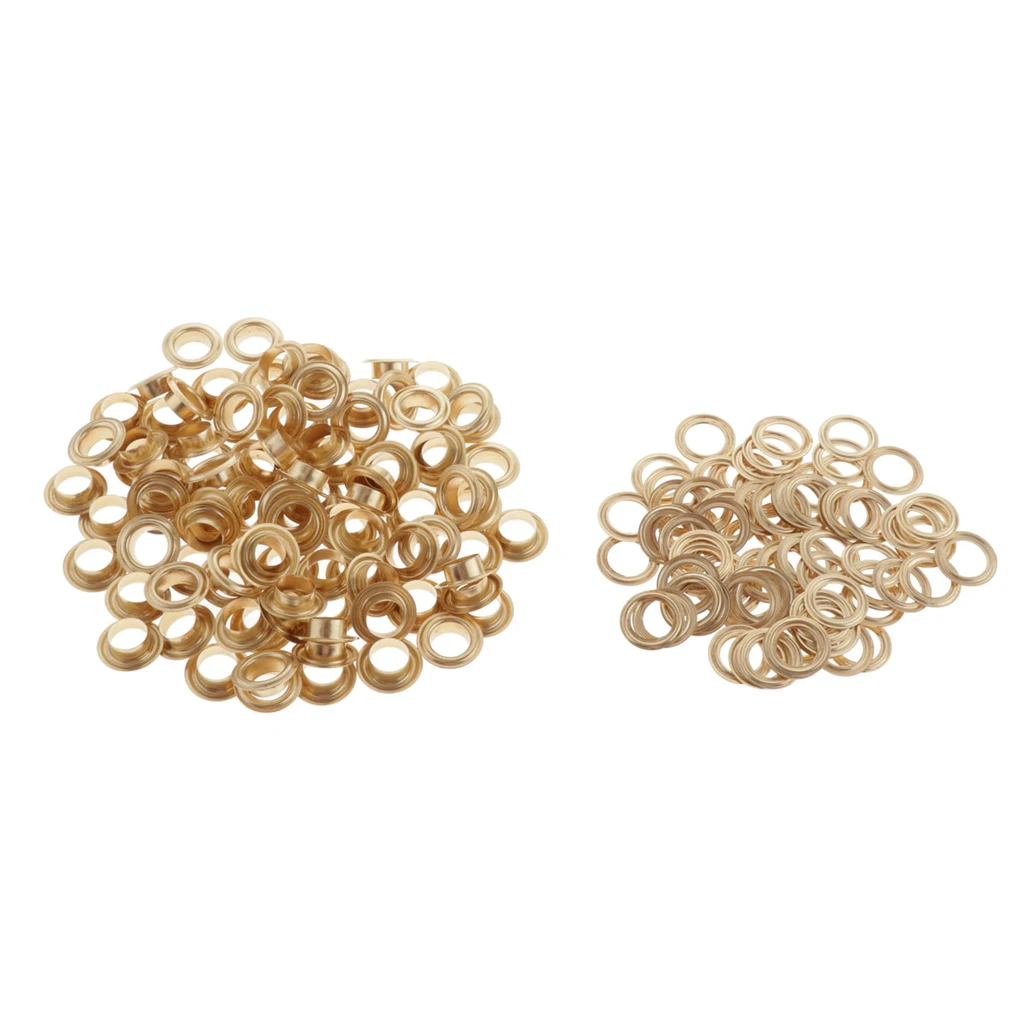 100 Sets Copper Metal Grommets Eyelets With Washers Boat Tent Nut Hardware
