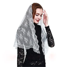 Новая Белая часовня церковь вуаль кружева католическая мантилия Бесконечность мантилия католическая вуаль голова покрытия латинская Массовая вуаль Noir Dentelle
