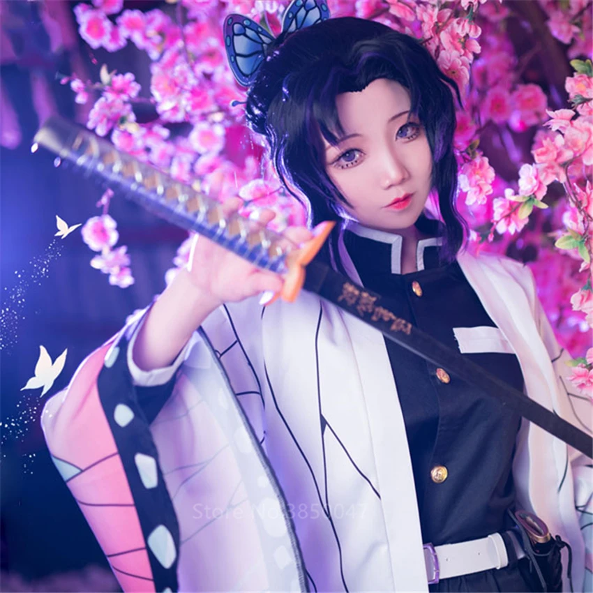 Женский карнавальный костюм Kimetsu no Yaiba Kochou Shinobu кимоно вечерние костюмы для