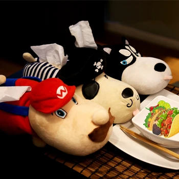

Plush Tissue Boxes Cover Cartoon Tissue Set Car Napkin Paper Container Cute Towel Bag Animal Hand Box Kitchen Store Organization