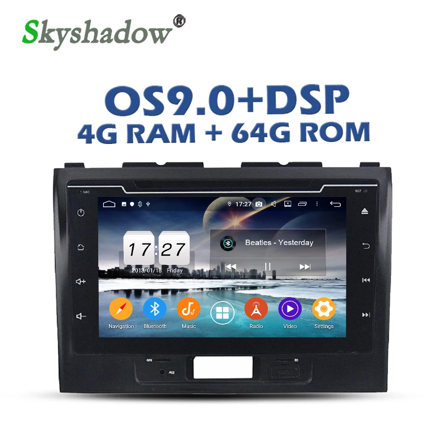 Sale Car DVD Player DSP Android 9.0 Octa Core 4G + 64G GPS Google map RDS Radio wifi Bluetooth 4.2 For SUZUKI Wagon R 2016 2017 2018 0