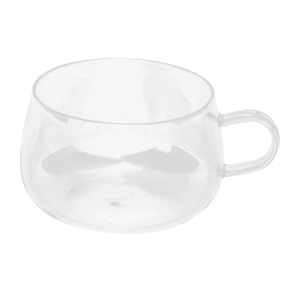 200ml Round Double Wall Layer Borosilicate Clear Drinking Cup Coffee Tea Mugs with Handle For Home Office Flower Tea Cups