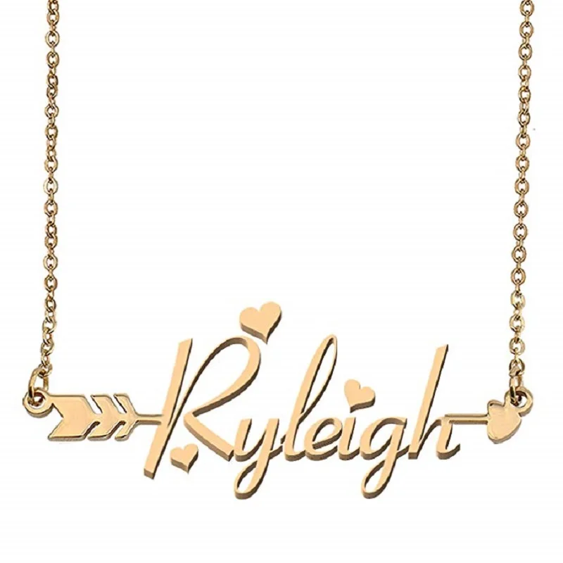 

Personalized Nameplate Necklaces For Women Girls With Arrow Heart Charm Necklaces & Pendants Jewelry Customized Gift