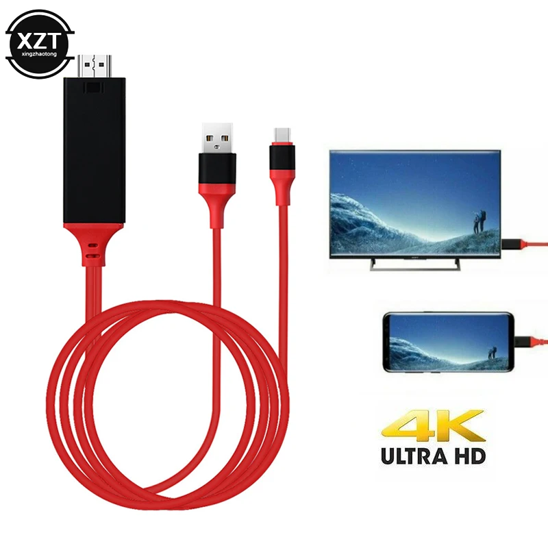 Кабель переходник с USB 3 1 типа C на HDMI 2 м Ultra HD 1080P 4k кабель для зарядки HDTV Samsung Galaxy