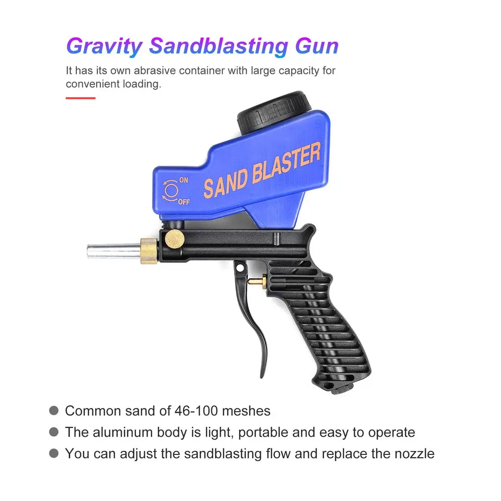 Portable Gravity Sandblasting Gun Pneumatic Sandblasting Set/Kit Rust