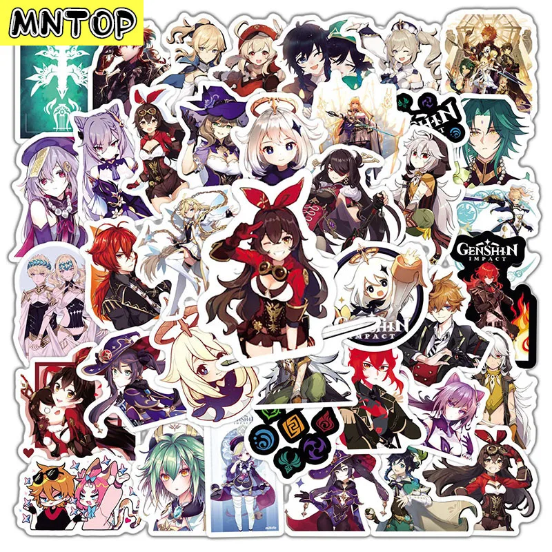 10/30/50Pcs/set Game Anime Genshin Impact Cartoon Graffiti Stickers For Refrigerator Motorcycle Laptop Notebook Luggage Kids Toy