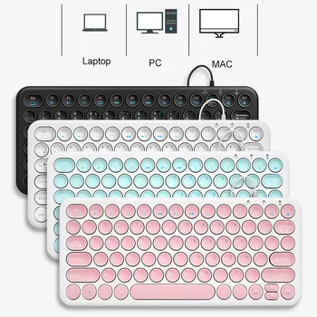 

KuWFi Wired Silent Keyboard Round Button Ergonomics Gaming Keyboard For PC/Laptop MAC