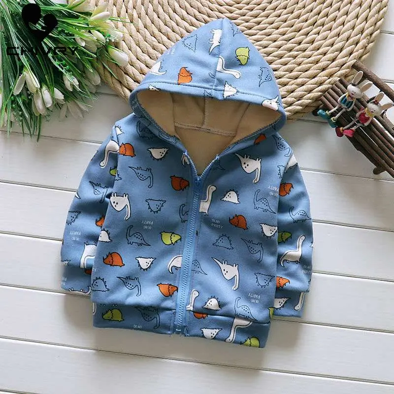 

New 2020 Kids Clothes Boys Jackets Children Hooded Zipper Windbreaker Baby Cartoon Dinosaur Coat Infant Hoodies Sweatshirt