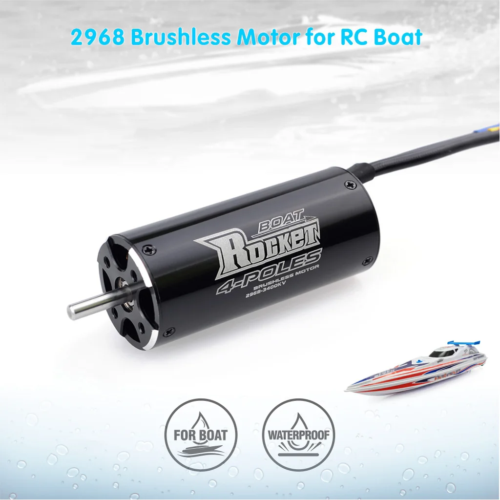 Rocket 4 Poles Electric RC Boat Brushless Motor 2968 dc brushless motor 1800W