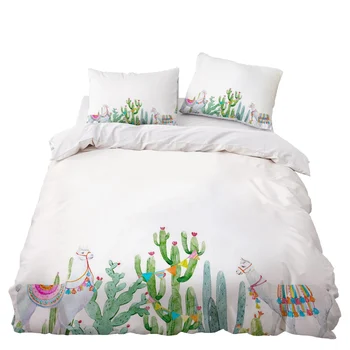 

Cartoon Camel Cactus Bedding Set Bedroom Decor Bedspread Bedbag Microfiber Hypoallergenic Zipper 1PC Duvet Cover Pillowcase