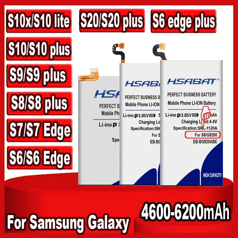 Top Brand HSABAT Battery for Samsung Galaxy S6 S7 S8 S9 S10 S20 (S6 EDGE) EDGE Plus) Lite 5G | Мобильные телефоны и