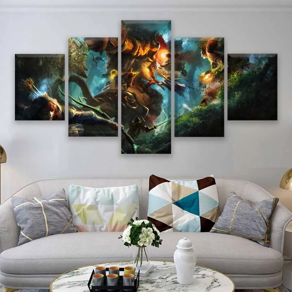  5 Pieces Canvas Painting DOTA 2 Invoker Home Decor For Living Room Printed Wall Art Game Poster Mod
