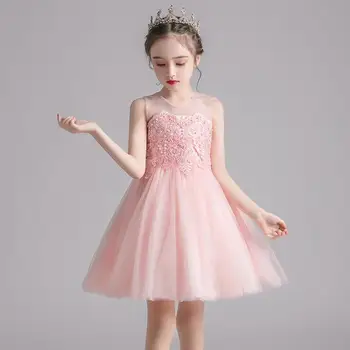 

Girls' beaded dress 2020 New Arrival Embroidered children's dress Size 110-160cm Kids Dresses Children CLothing