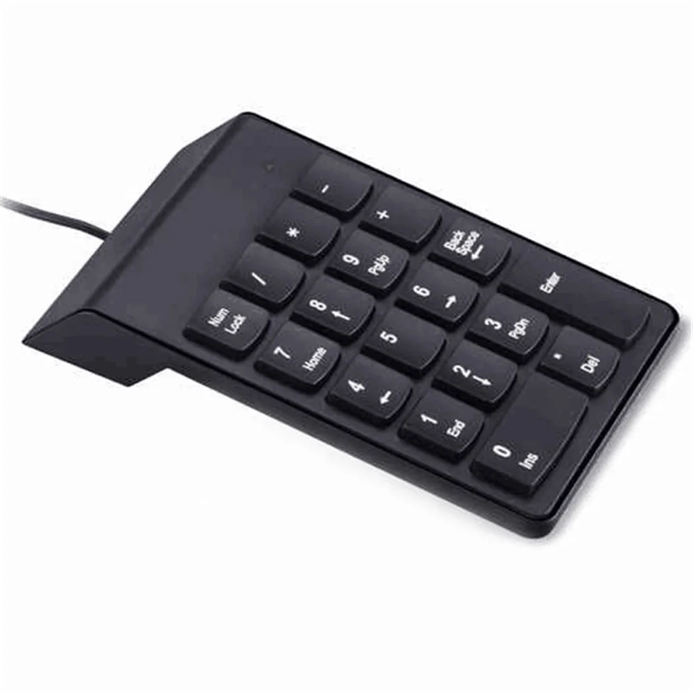 

Portable Black Ultra-Thin USB Digital Numeric Keypad 18 Buttons For Windows XP Vista System LED Power 24 Inches Cable