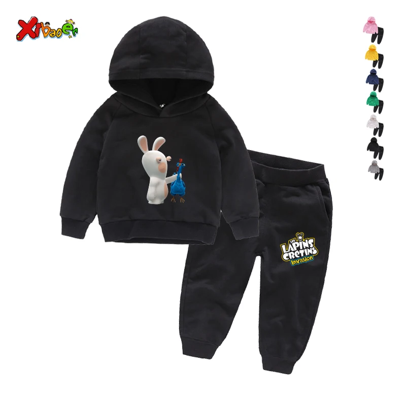 

Children's Set Sweatshirt 2020 Baby Boy Clothes Funny Rabbit Cartoons Trousers Long Sleeve T Shirt kids Hoodies Sport Suit cool