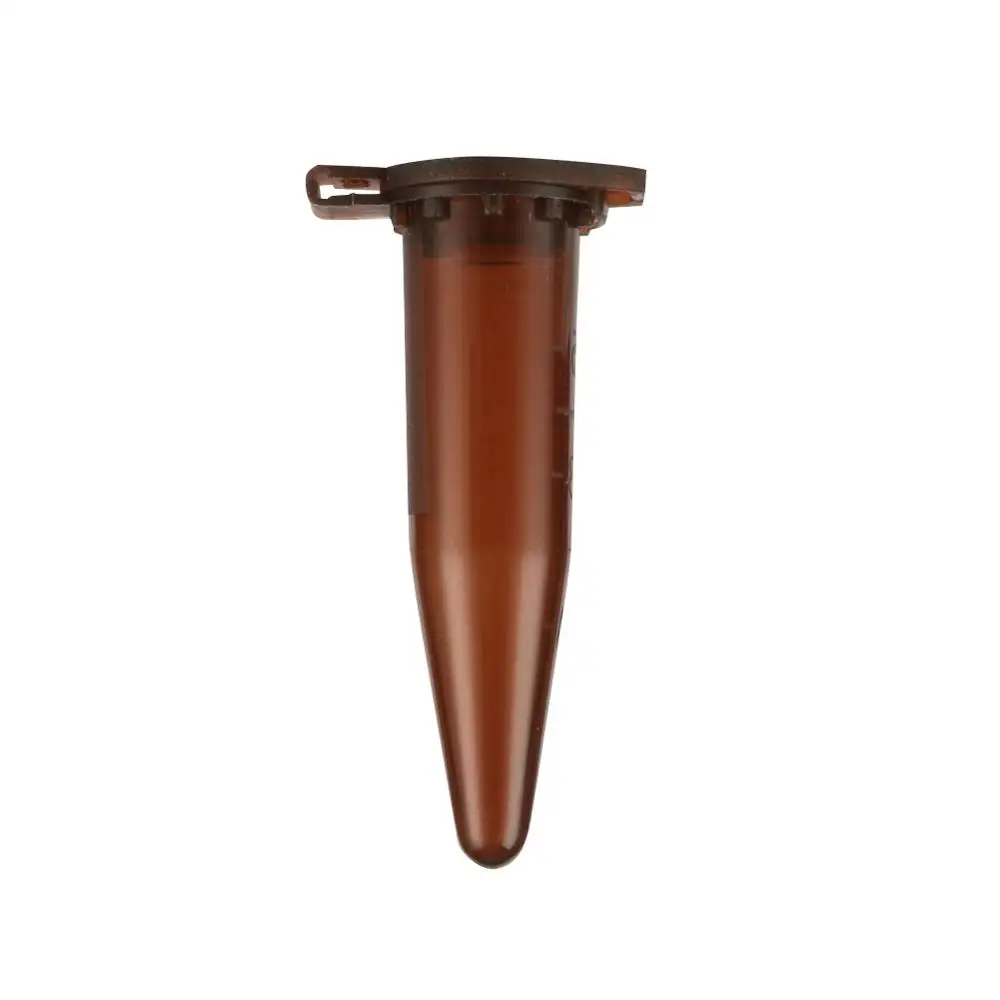 50Pcs Plastic 0.5ml Centrifuge Tube with Scale Brown ColorSnap Cap Cone Bottom Centrifugal Vial Laboratory Analysis Sample Vial plastic test tubes centrifuge tube