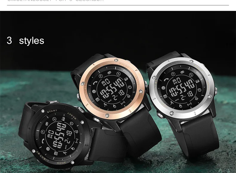Спортивные часы с шагомером и Bluetooth водонепроницаемой датой многофункциональные электронные цифровые часы модные наручные часы мужские
