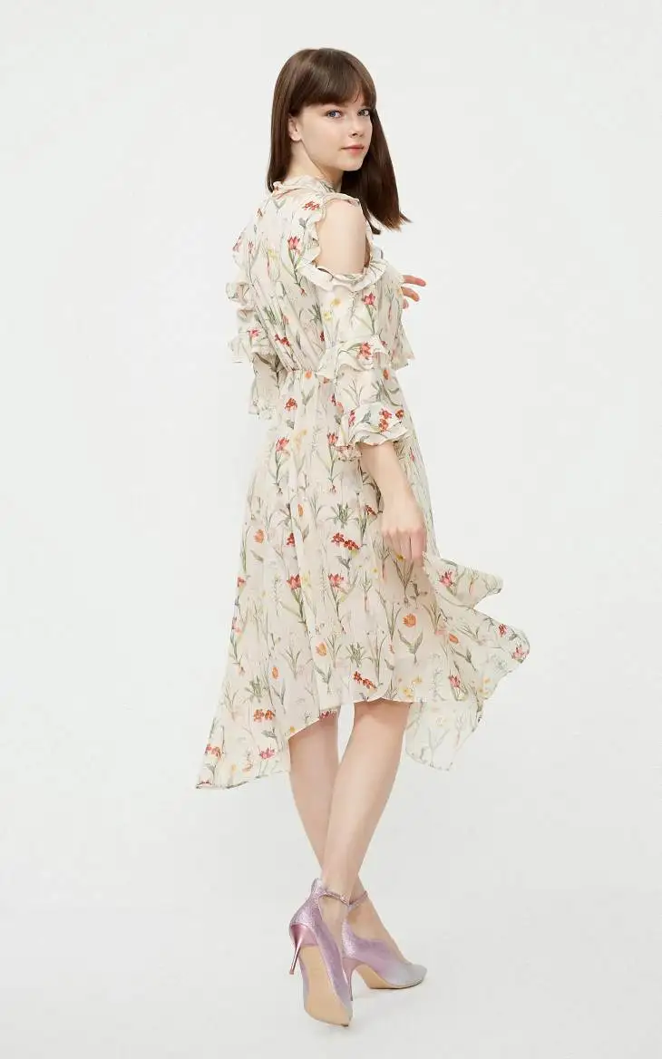 Vero Moda женское платье со шнуровкой и оборками с рукавами 3/4 | 31917C553