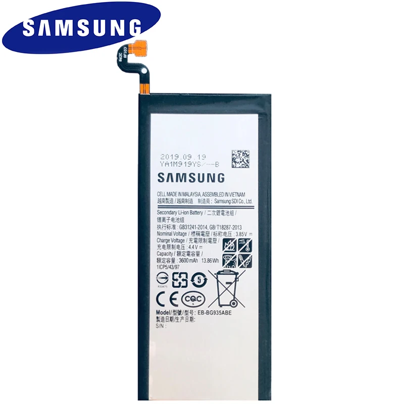 Samsung телефон батарея EB-BG935ABE для samsung GALAXY S7 Edge G9350 G935FD SM-G935F аутентичный аккумулятор 3600 мАч
