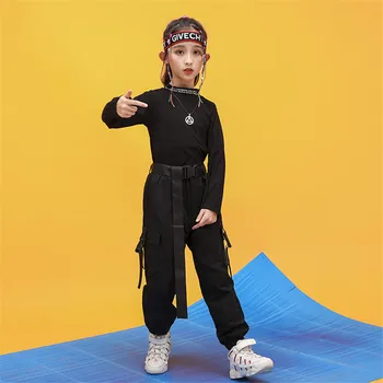 

Kids Ballroom Hip Hop Dance Clothing for Girls Boys Jazz Dancing Costumes Long-Sleeved Tops Casual Pants Child Stage Clothes