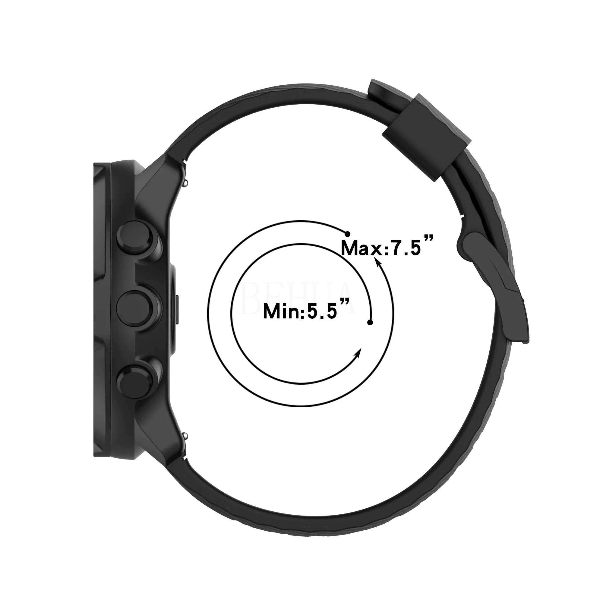 Cinturino In Silicone Per Suunto Spartan Sport, Suunto 9, Suunto 7, Suunto D5 – Sostituzione Fitness, Regolabile Con 19 Fori, Unisex