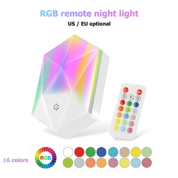 

Children Bedroom Star Night Lamp Remote Control Dimmable Bedroom Bedside Corridor Lamp 16 Colors RGB Night Light
