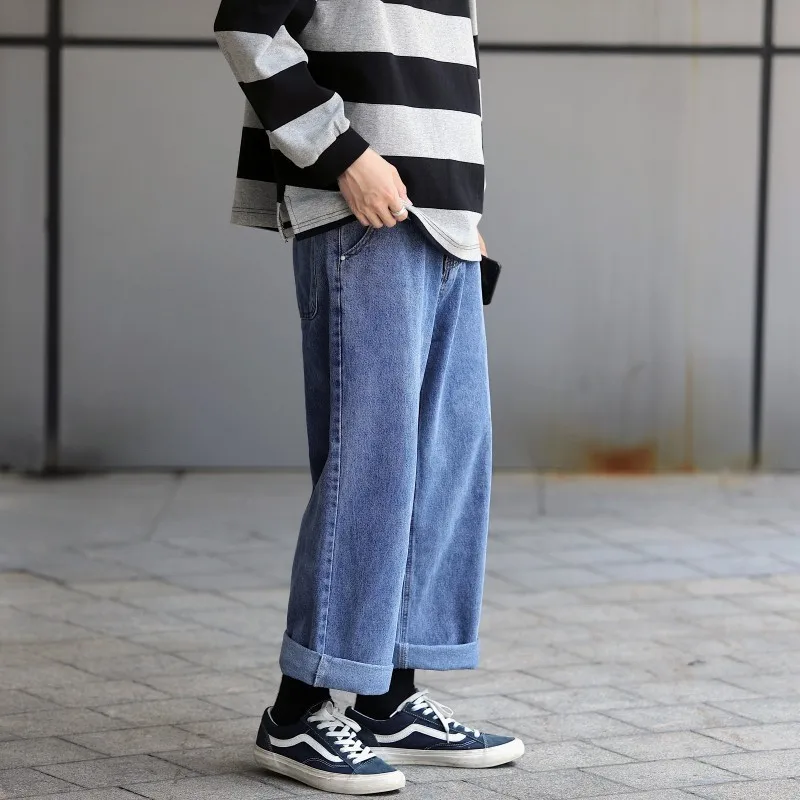 

Large Size Autumn Clothing Hong Kong Style Jeans Trousers Straight-Cut Casual Pants Loose Versatile Japanese-style BF Style Loos