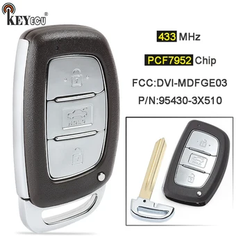 Keyforkess 433MHz PCF7952 Chip P/N: muslimffcc ID: DVI-MDFGE03 3 pulsanti Smart Remote Car Key Fob per Hyundai Elantra 2014-2017