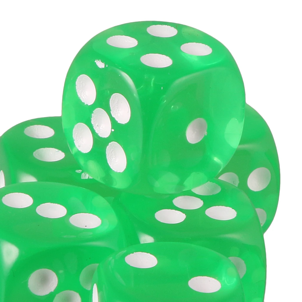 10pcs 16mm Six-sided D6 Dice for Dungeons & Dragons D&D TRPG Dices Party Gambling Dices Game Digital Dices