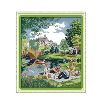 

Landscape Patterns Joy Sunday Cross Stitch Printed Cross Stitch Kits DMC 11CT 14CT Cross Stitch Kits Embroidery Needlework Sets