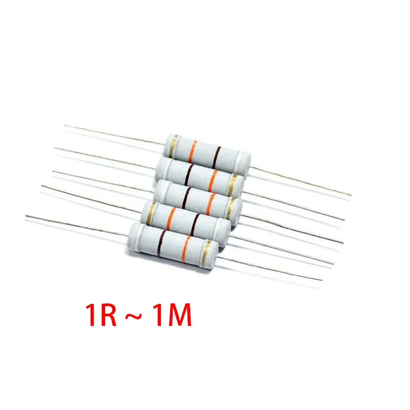 10 шт. 5 Вт 5% Резистор из углеродистой пленки 1R ~ 1 м 2.2R 10R 22R 47R 51R 100R 150R 470R 1K 4 7 K 10K 47K 2 22 47