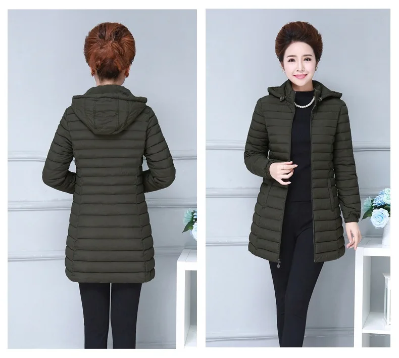 

2019 New Style Cotton-padded Clothes Women Slim Fit Slimming Mid-length Middle-aged Women Dress Cotton-padded Jacket AliExpress