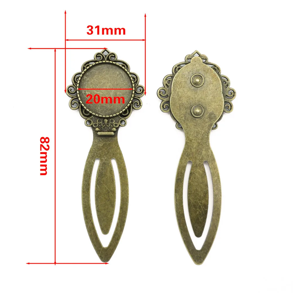Cabochon lesezeichen herstellung 10 stücke Cabochon Cameo Basis Oval Eule Vintage Lesezeichen Crown Runde Blank Bezel Einstellungen Lesezeichen Erkenntnisse DIY Komponenten – Detail 10