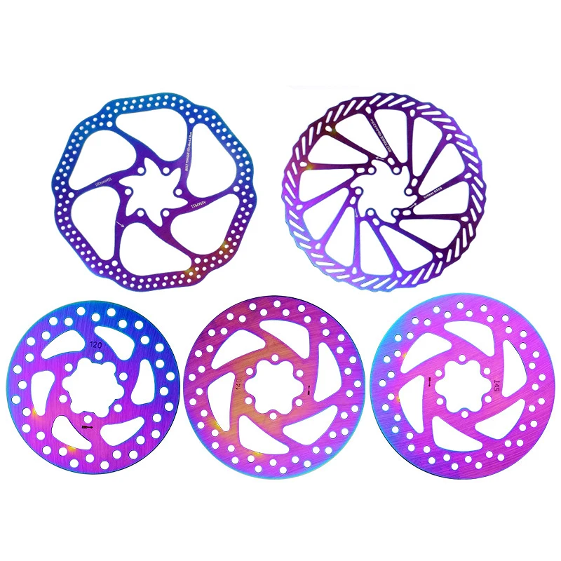 Colorful Mountain Bike Hollow Disc Brake Disc Electric Bicycle Brake Rotor 120/140/145/160/180mm Scooter Bicycle Accessories