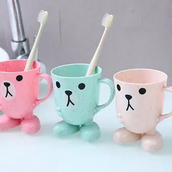 

Cute Children Cartoon Animal Plastic Brush Teeth Tumbler Fashion Child Toothpaste Toothbrush Holders Couple Brushing Mug