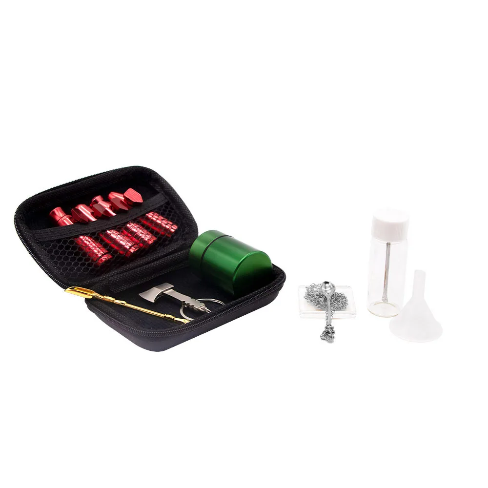 Snuff Set 2# Aluminium Alloy Tobacco Pipe Snuff Nose Smoke Pot Snuff Bottle Smoking Set Cigarette Holder
