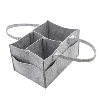 

Felt Diaper Storage Bag Baby Large Size Diaper Caddy Changing Table Organizer Toy Storage Basket Car Travel Organizer