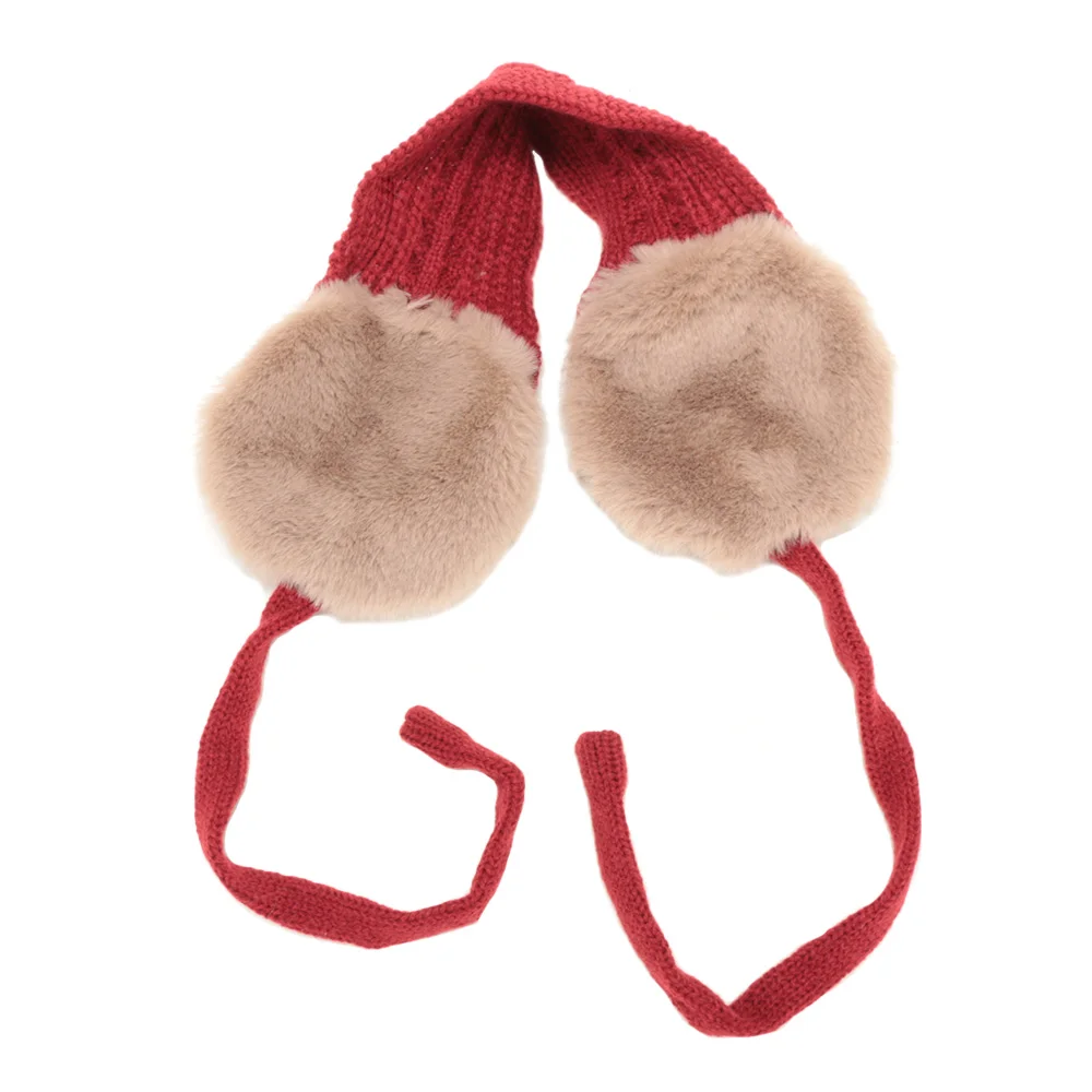 New Arrival Vintage Wool Ear Covers Cute Tie Warm Knitted Autumn Winter Girls Head Wear Accessories Solid Color Earmuffs