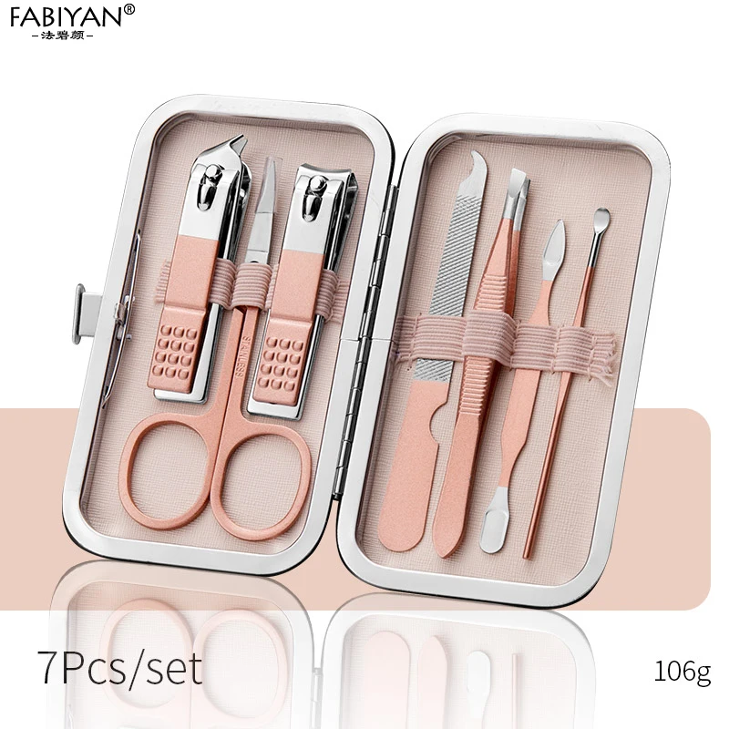 Set 10in1 Pedicure Manicure Nail Art Cuticle Clippers Nipper Scissors Cleaner Grooming Stainless Steel Kit Case Tool